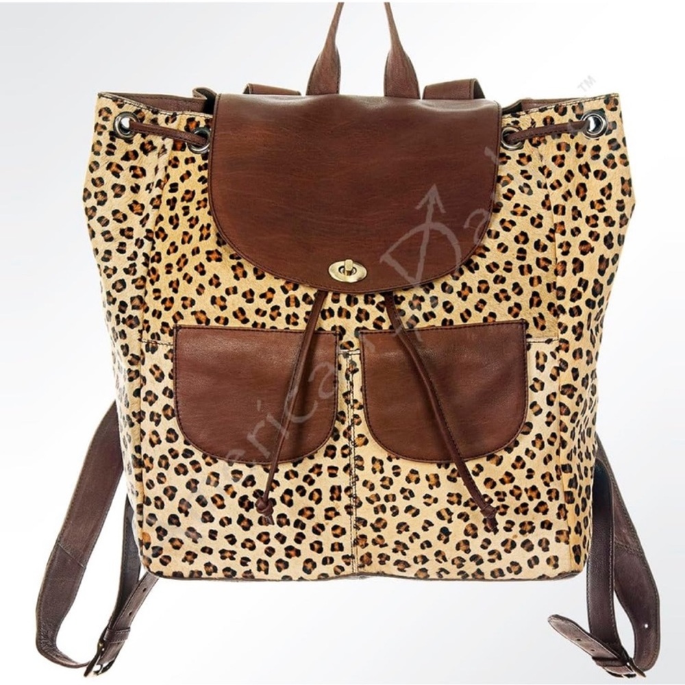 American Darling Leopard Print Drawstring Backpac… - image 2